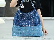 Chanel 22 Handbag Denim Patchwork AS3261 Size 39 × 42 × 8 cm - 4