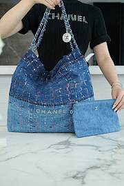 Chanel 22 Handbag Denim Patchwork AS3261 Size 39 × 42 × 8 cm - 2