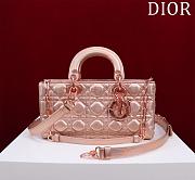 Dior Medium Or Lady D-Joy Bag Pink Iridescent And Metallic Cannage Lambskin Size 26 x 13.5 x 5 cm - 1