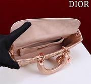 Dior Medium Or Lady D-Joy Bag Pink Iridescent And Metallic Cannage Lambskin Size 26 x 13.5 x 5 cm - 5