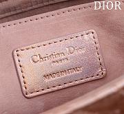 Dior Medium Or Lady D-Joy Bag Pink Iridescent And Metallic Cannage Lambskin Size 26 x 13.5 x 5 cm - 2