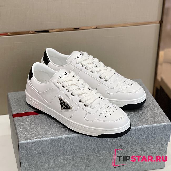 Prada Downtown Perforated Leather Sneakers - 1