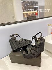 YSL Tribute Espadrilles Wedge In Smooth Leather Black - 4