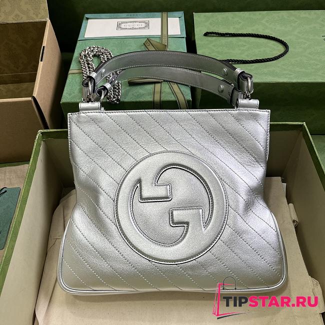Gucci Blondie Small Tote Bag 751518 Silver Size 30x24x6 cm - 1