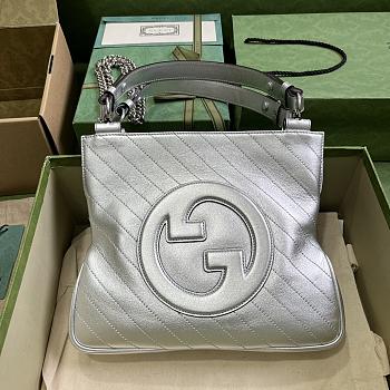 Gucci Blondie Small Tote Bag 751518 Silver Size 30x24x6 cm