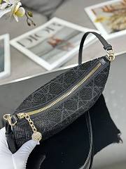Dior Dream Bag Black Cannage Cotton with Bead Embroidery Size 26×16cm - 3
