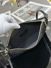Dior Dream Bag Black Cannage Cotton with Bead Embroidery Size 26×16cm - 2