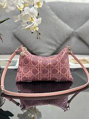 Dior Dream Bag Ethereal Pink Cannage Cotton with Bead Embroidery Size 26×16cm - 5