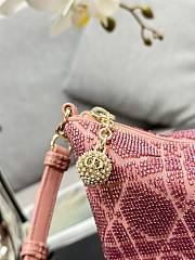 Dior Dream Bag Ethereal Pink Cannage Cotton with Bead Embroidery Size 26×16cm - 4