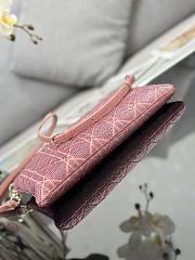 Dior Dream Bag Ethereal Pink Cannage Cotton with Bead Embroidery Size 26×16cm - 3