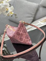 Dior Dream Bag Ethereal Pink Cannage Cotton with Bead Embroidery Size 26×16cm - 2