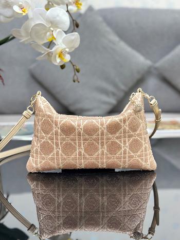 Dior Dream Bag Dusty Ivory Cannage Cotton with Bead Embroidery Size 26×16cm