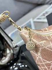 Dior Dream Bag Dusty Ivory Cannage Cotton with Bead Embroidery Size 26×16cm - 4