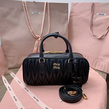 Miumiu Arcadie Matelassé Nappa Leather Bag Black Size 12*27*9 cm
