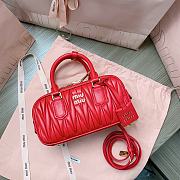 Miumiu Arcadie Matelassé Nappa Leather Bag Red Size 10.5*22*7.5 cm - 5