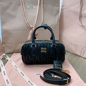 Miumiu Arcadie Matelassé Nappa Leather Bag Black Size 10.5*22*7.5 cm