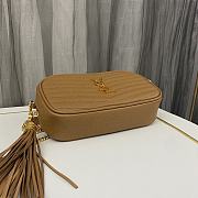 YSL Lou Mini Bag In Grain De Poudre Embossed Leather Dark Natural Size 19 X 10.5 X 5 CM - 2