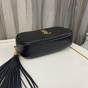 YSL Lou Mini Bag In Grain De Poudre Embossed Leather Black Size 19 X 10.5 X 5 CM - 3