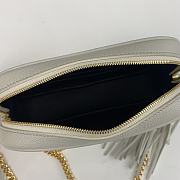 YSL Lou Mini Bag In Grain De Poudre Embossed Leather Blanc Vintage Size 19 X 10.5 X 5 CM - 2