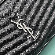 YSL Lou Mini Bag In Quilted Grain De Poudre Embossed Leather Black Silver Hardware Size 19 X 10.5 X 5 CM - 5