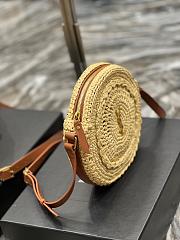YSL Round Bag In Raffia And Vegetable-Tanned Leather Size 21,5 X 21,5 X 4,5 CM - 5