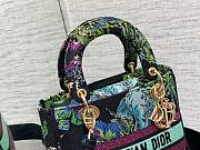 Dior Medium Lady D-Lite Bag Blue Multicolor Toile de Jouy Voyage Embroidery Size 24 x 20 x 11 cm - 5