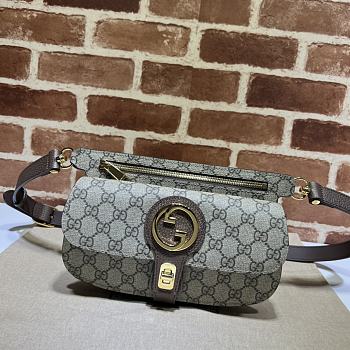 Gucci Blondie Belt Bag 718154 Beige And Ebony Size 24*4*5cm