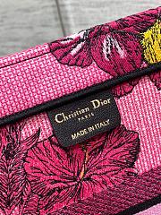 Dior Medium Book Tote Fuchsia Multicolor Toile de Jouy Voyage Embroidery Size 36 x 27.5 x 16.5 cm - 2
