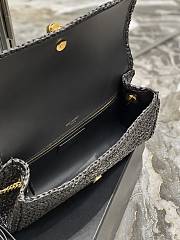 YSL Kate 99 Chain Bag With Tassel In Raffia 604276 Black Size 26 X 13,5 X 4,5 CM - 4