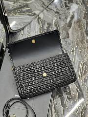 YSL Kate 99 Chain Bag With Tassel In Raffia 604276 Black Size 26 X 13,5 X 4,5 CM - 2