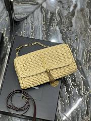 YSL Kate 99 Chain Bag With Tassel In Raffia 604276 Nude Size 26 X 13,5 X 4,5 CM - 3