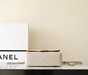 Chanel Flap Bag With Top Handle In Beige Size 20x12x6 cm - 5