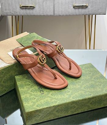 Gucci Double G Thong Sandal Brown
