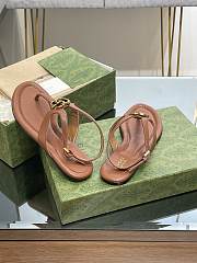 Gucci Double G Thong Sandal Brown - 4