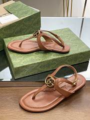 Gucci Double G Thong Sandal Brown - 5