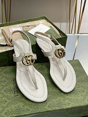 Gucci Double G Thong Sandal White - 1