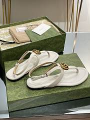 Gucci Double G Thong Sandal White - 5