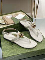 Gucci Double G Thong Sandal White - 4