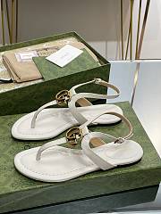 Gucci Double G Thong Sandal White - 2