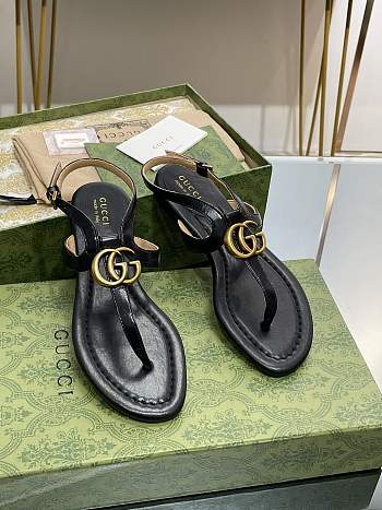 Gucci Double G Thong Sandal Black
