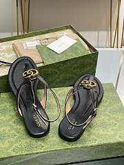 Gucci Double G Thong Sandal Black - 2