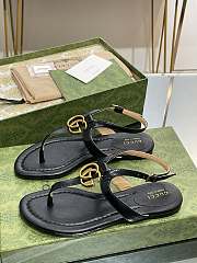 Gucci Double G Thong Sandal Black - 3