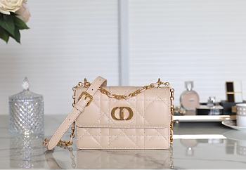 Dior Miss Caro Mini Bag Light Caramel Beige Macrocannage Lambskin Size 19 x 13 x 5.5 cm