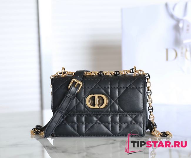 Dior Miss Caro Mini Bag Black Macrocannage Lambskin Size 19 x 13 x 5.5 cm - 1