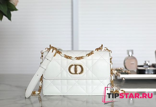 Dior Miss Caro Mini Bag White Macrocannage Lambskin Size 19 x 13 x 5.5 cm - 1