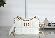 Dior Miss Caro Mini Bag White Macrocannage Lambskin Size 19 x 13 x 5.5 cm - 1
