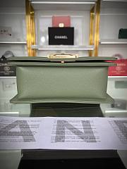 Chanel Boy Bag Dark Green Gold Hardware Size 12x20x7cm - 3