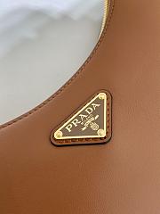 Prada Arqué Leather Shoulder Bag Cognac Size 22.5x18.5x6.5cm - 2