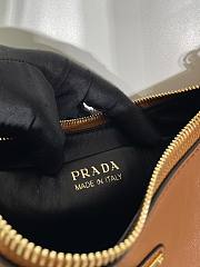 Prada Arqué Leather Shoulder Bag Cognac Size 22.5x18.5x6.5cm - 5
