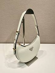 Prada Arqué Leather Shoulder Bag White Size 22.5x18.5x6.5cm - 5